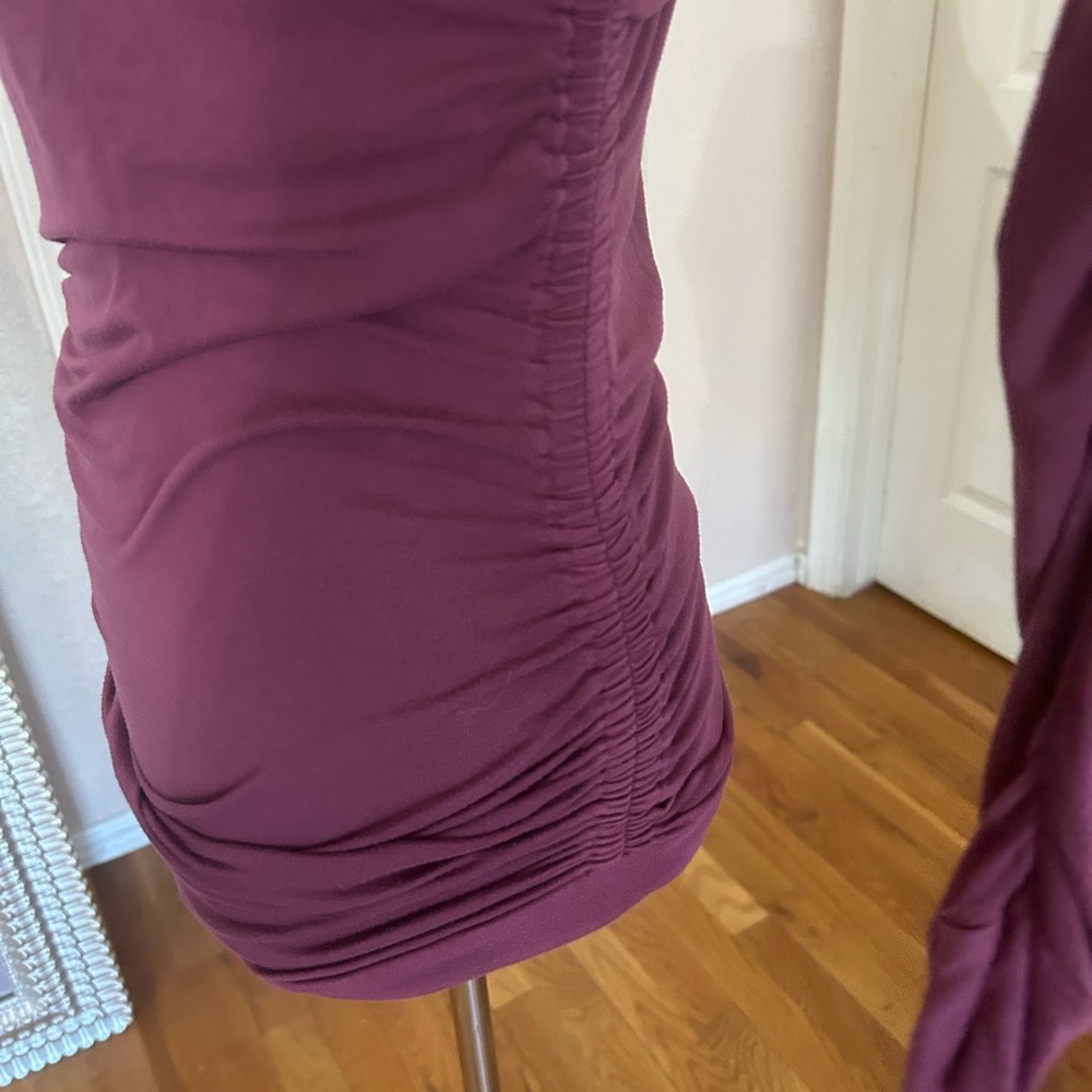 Soft Surroundings Plum Ruched Turtleneck Top | Size S - Picture 5 of 12